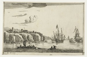 Haven met een dorp op een klif