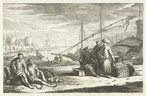 Haven met kooplieden en gevangenen