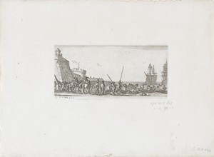 Haven met menigte op de kade