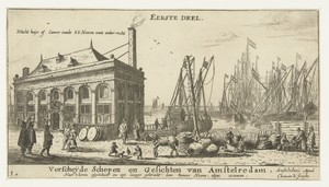 Haven van Amsterdam met het wachthuis
