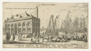 Haven van Amsterdam met het wachthuis