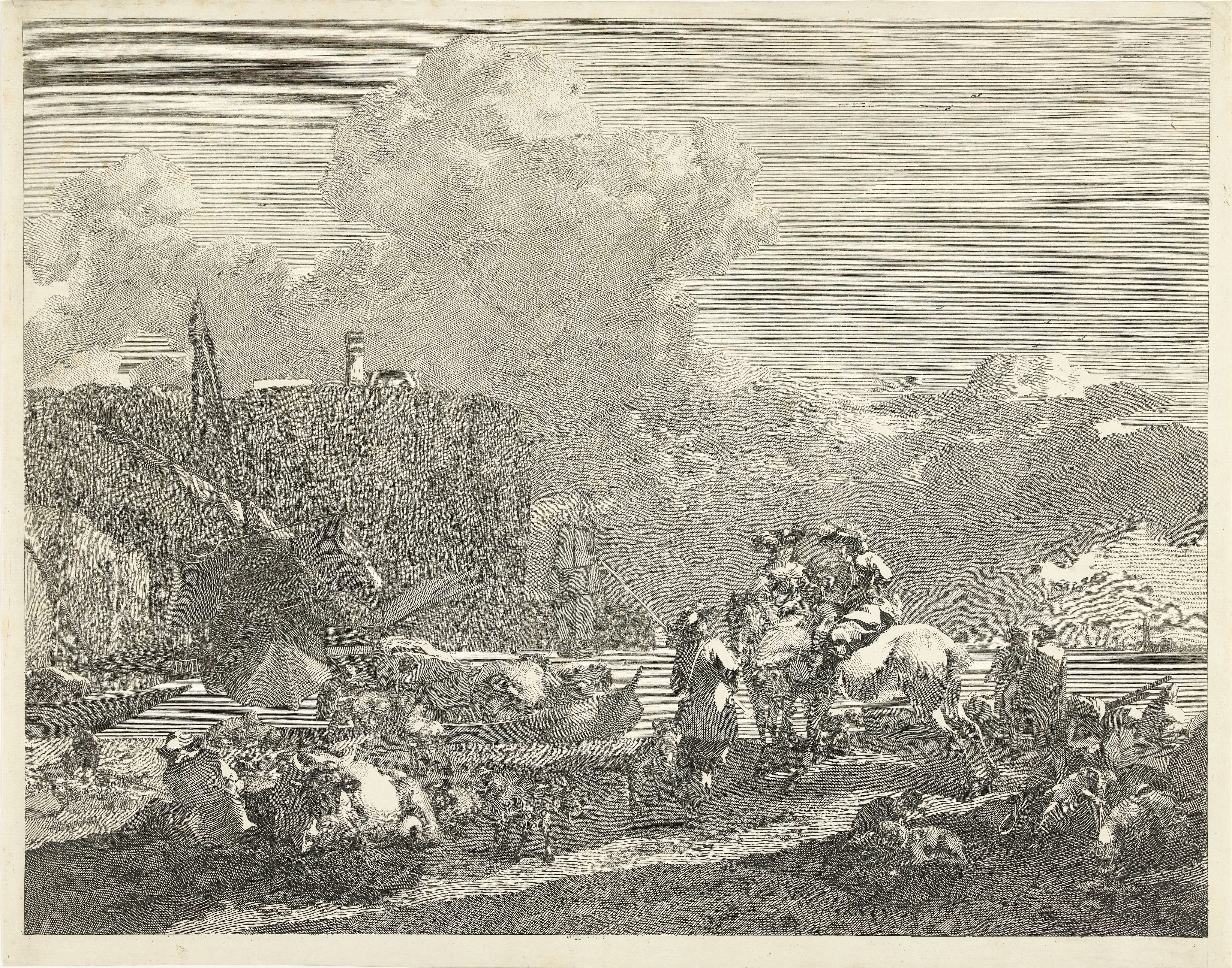 Havengezicht by Abraham Delfos