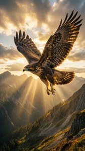 Hawk Over Golden Mountains