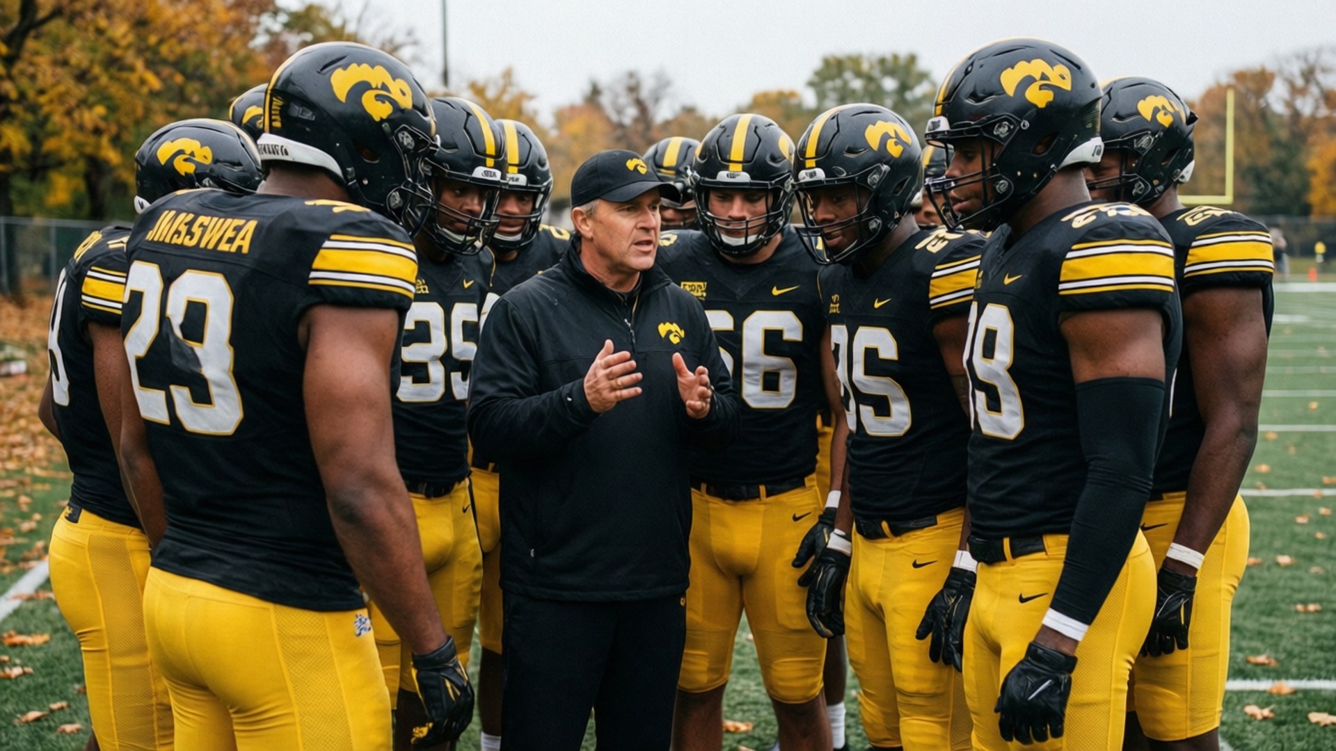 Hawkeyes Team Huddle by Wallpapers.art Studio
