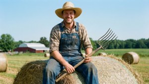 Haystacks on the Farm