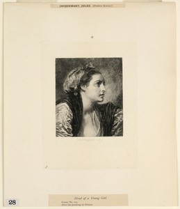 Head of a Young Girl, from "Etchings of Pictures in the Metropolitan Museum, New York"