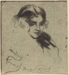 Head of Girl Leaning on Her Hand