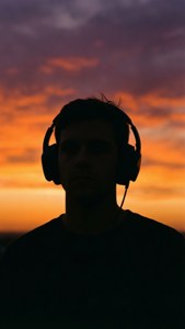 Headphone Silhouette Sunset
