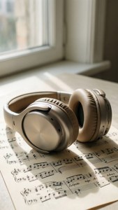 Headphones and Sheet Music
