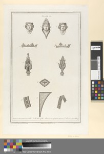 Heads & Ornaments on the North Side of the Monument of King Sebert, Plate VI