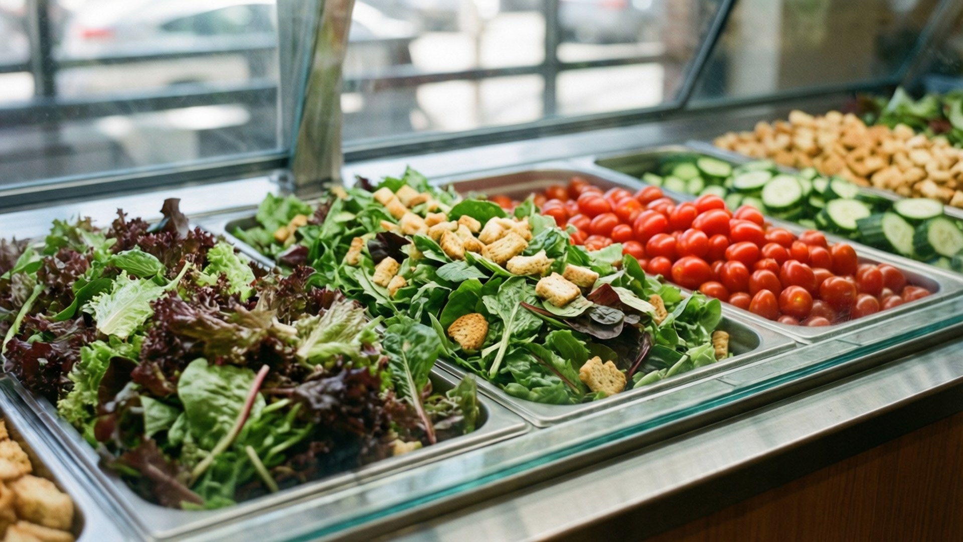 Healthy Salad Bar Close-Up by Wallpapers.art Studio