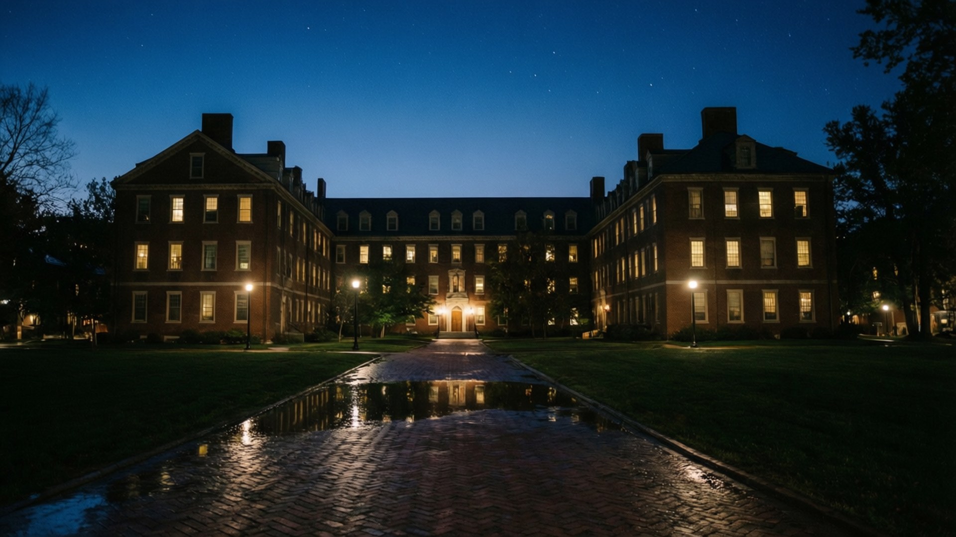 Healy Hall Dusk by Wallpapers.art Studio