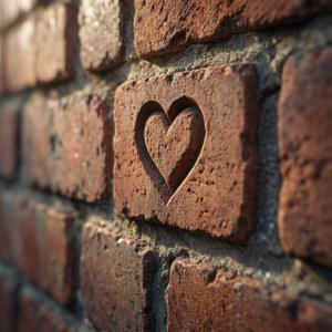 Heart Carved in Brick