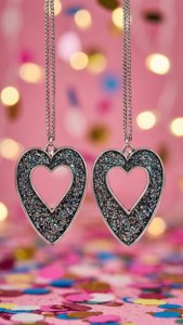 Heart Cut-Out Silver Glitter