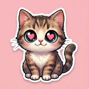 Heart Eyes Cat Sticker