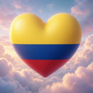 Heart Flag in Clouds