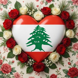 Heart Flag of Lebanon