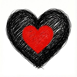Heart in Heart Scribble