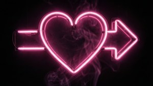 Heart Neon Arrow