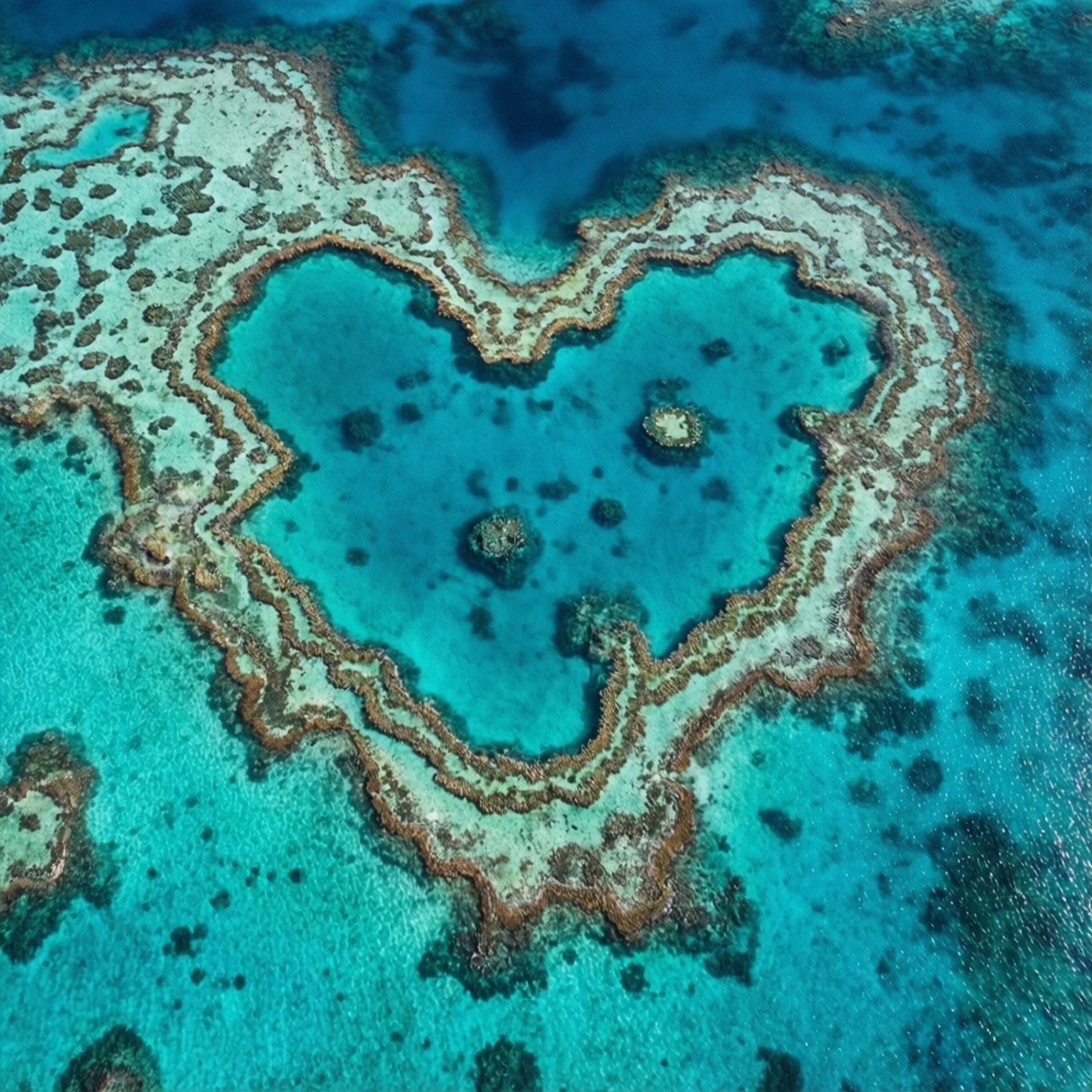 Heart Reef Aerial by Wallpapers.art Studio