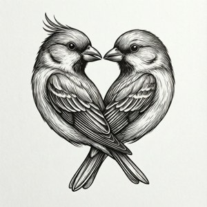 Heart Shape Line Art