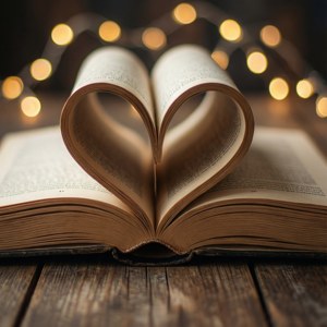 Heart-Shaped Open Book