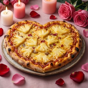 Heart Shaped Pineapple Pizza