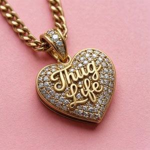Heart Thug Life Diamond Chain