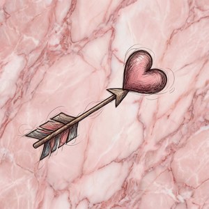 Heart Tip Marble Arrow