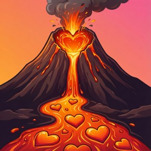 Heart Volcano Eruption