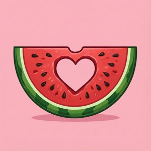 Heart Watermelon Slice