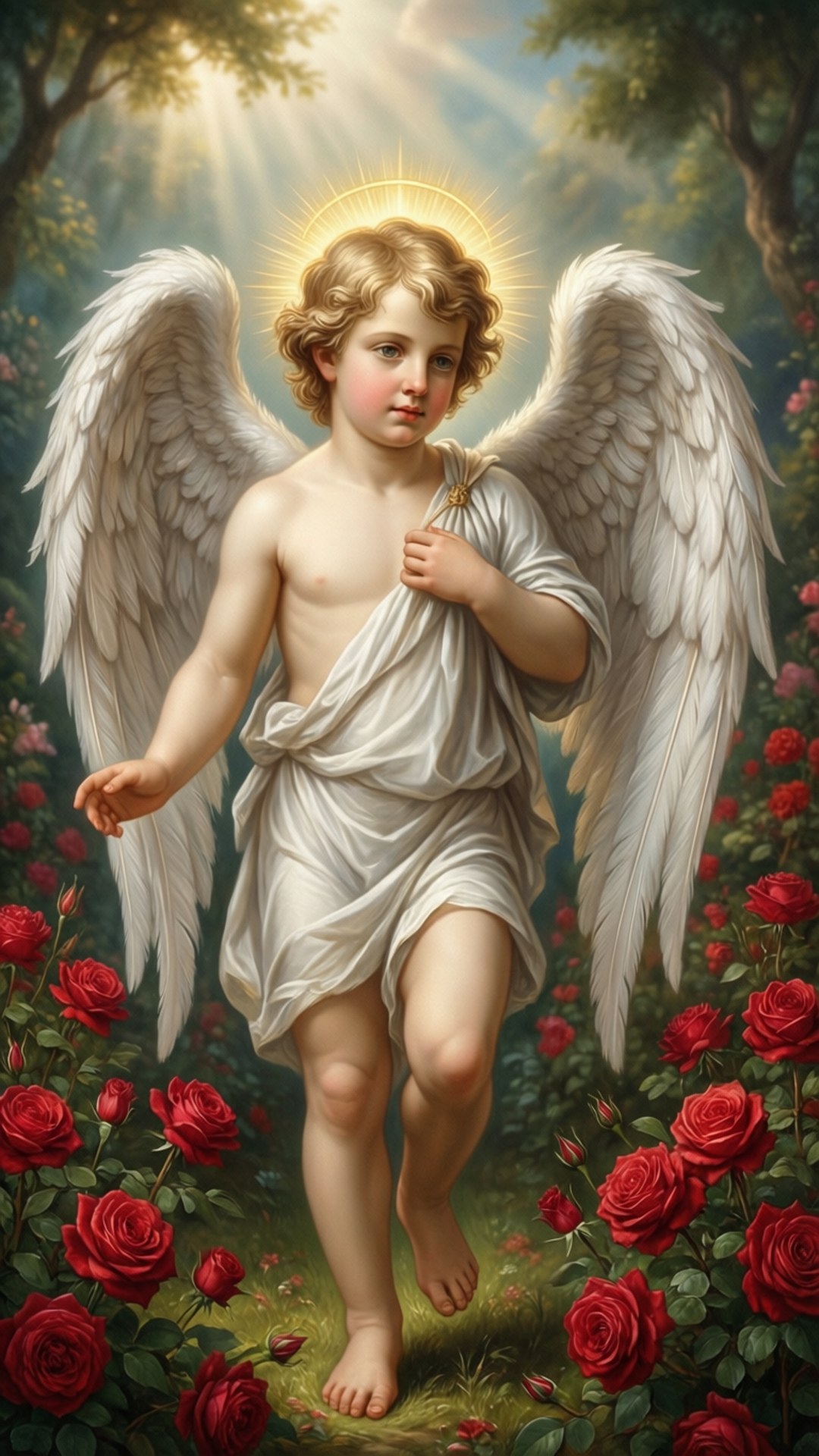 Heavenly Garden Cupid by Wallpapers.art Studio