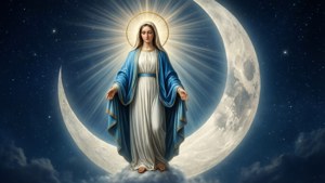 Heavenly Queen on Crescent Moon