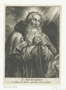 Heilige Antonius de Grote met taustaf en varken
