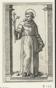 Heilige Antonius van Padua met lelie en hart