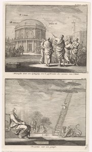 Heilige Athanasius voorspelt de toekomst met behulp van kraaien en het visioen over de heilige Perpetua van een ladder naar de hemel