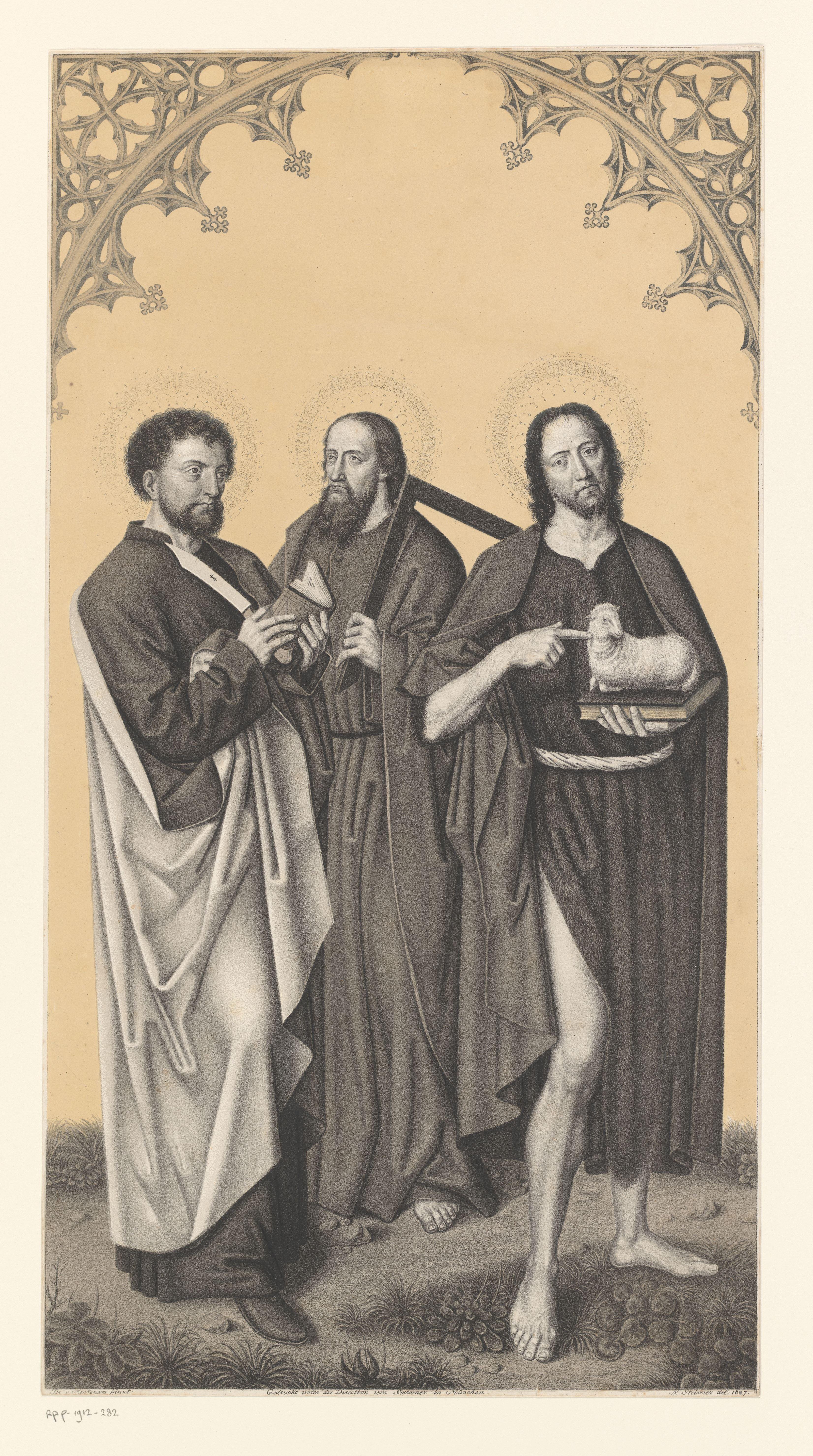 Heilige Bartolomeüs, Thomas en Johannes de Doper by Johann Nepomuk Strixner
