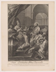 Heilige Bernardus van Clairvaux voor paus Innocentius II