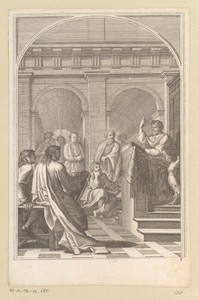Heilige Bruno onderwijst theologie in Reims