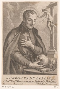Heilige Camillus de Lellis in gebed