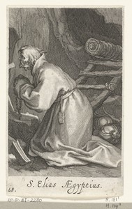 Heilige Elias van Caesarea als kluizenaar