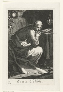 Heilige Fabiola van Rome als kluizenares