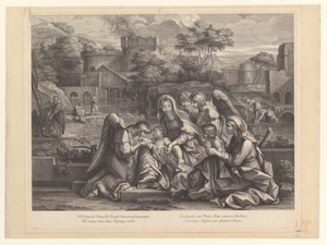Heilige Familie met Anna, Johannes de Doper en engelen