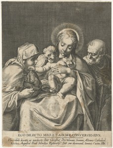 Heilige Familie met de heilige Clara van Assisi