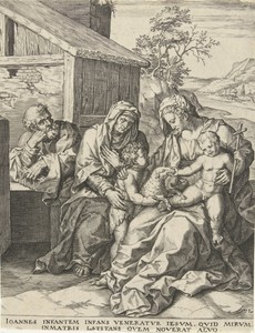 Heilige Familie met Elisabet en Johannes de Doper