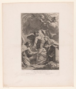 Heilige Familie met engelen