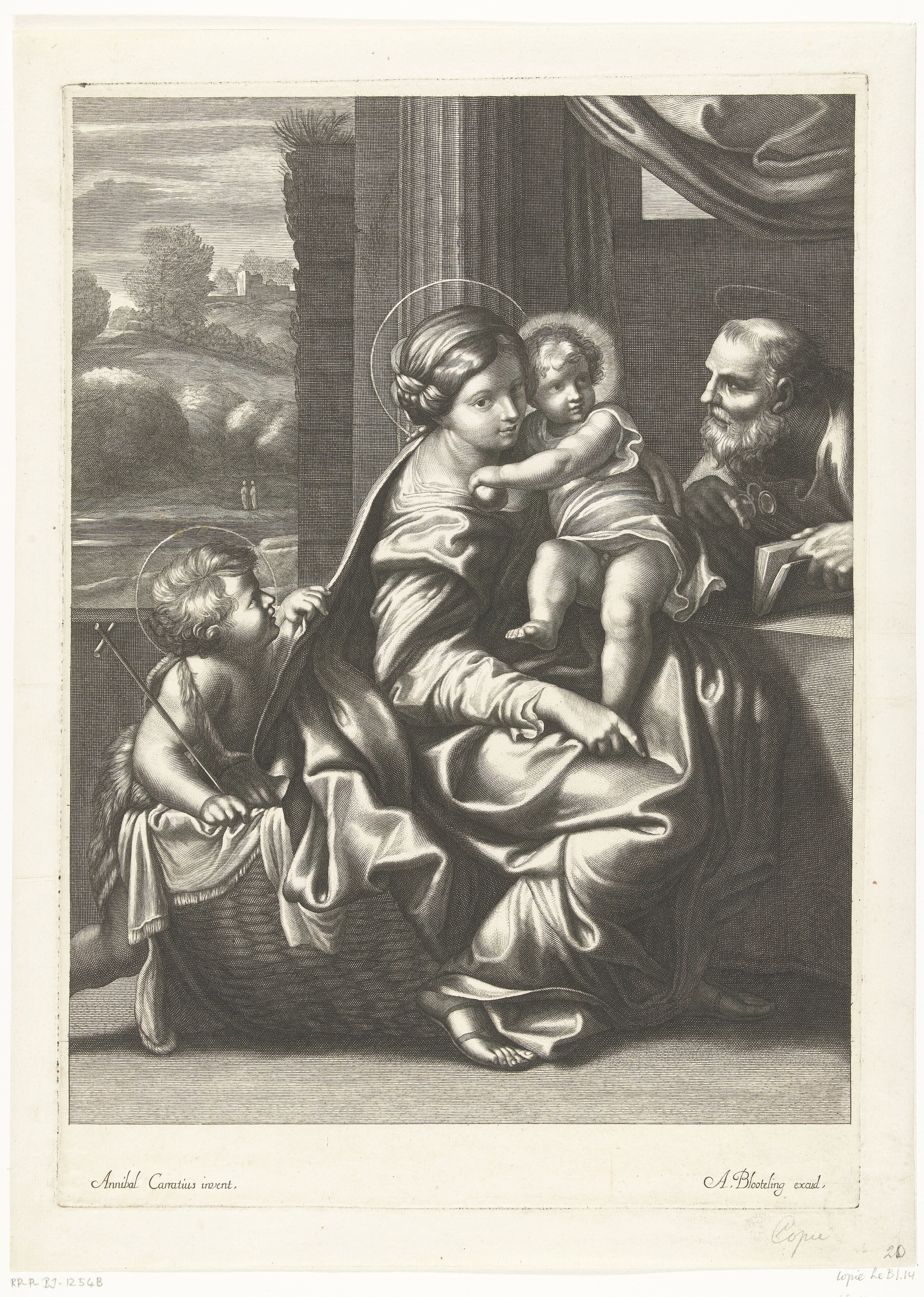 Heilige Familie met Johannes de Doper als kind by Abraham Bloteling