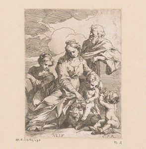 Heilige familie met Johannes en de H. Catherina