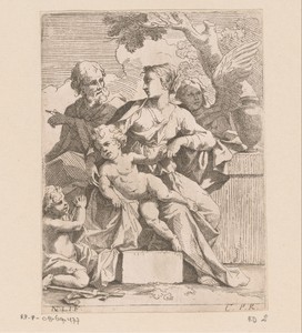 Heilige familie met Johannes en engel