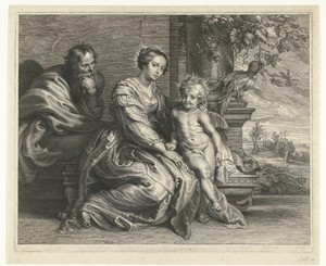 Heilige familie met papegaai